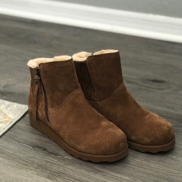 BearPaw Shoes - BearPaw Women Suede Real Sheepskin Boots Sz 7 NEW